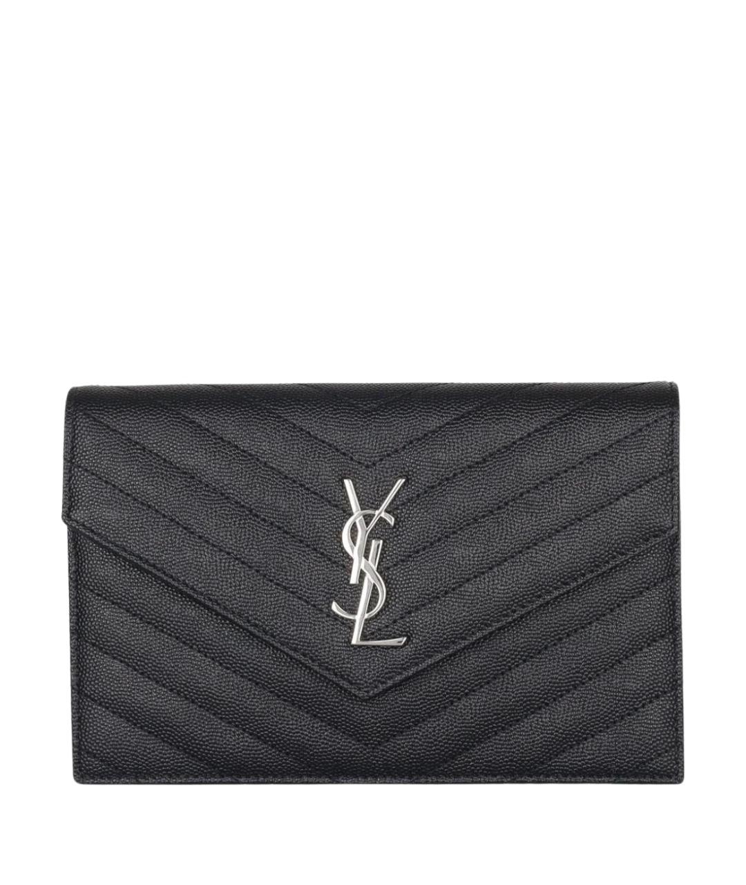 SAINT LAURENT Черная кожаная сумка через плечо, фото 1