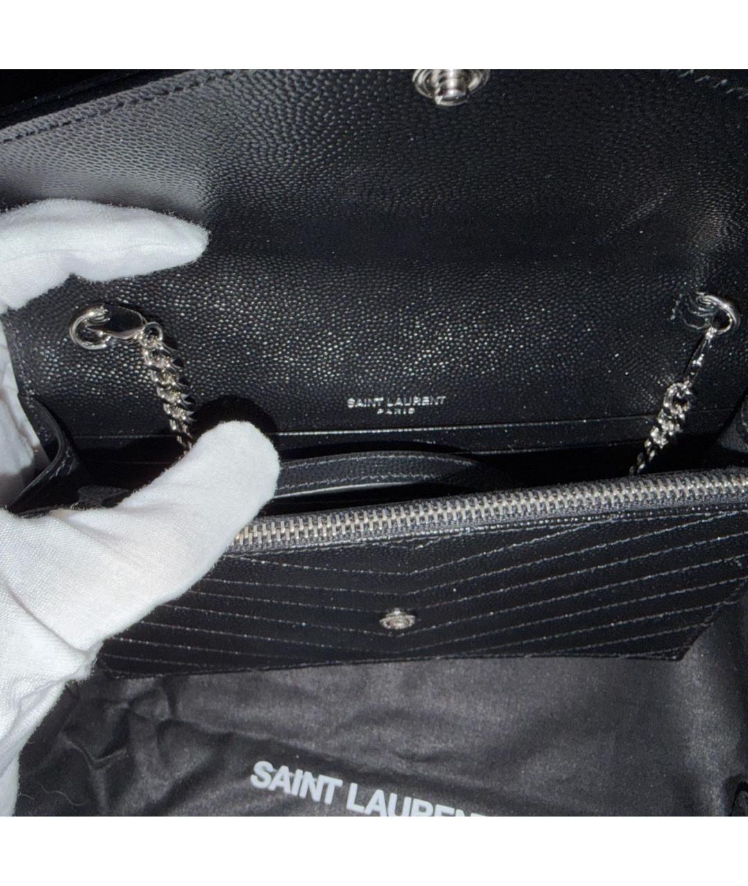 SAINT LAURENT Черная кожаная сумка через плечо, фото 4