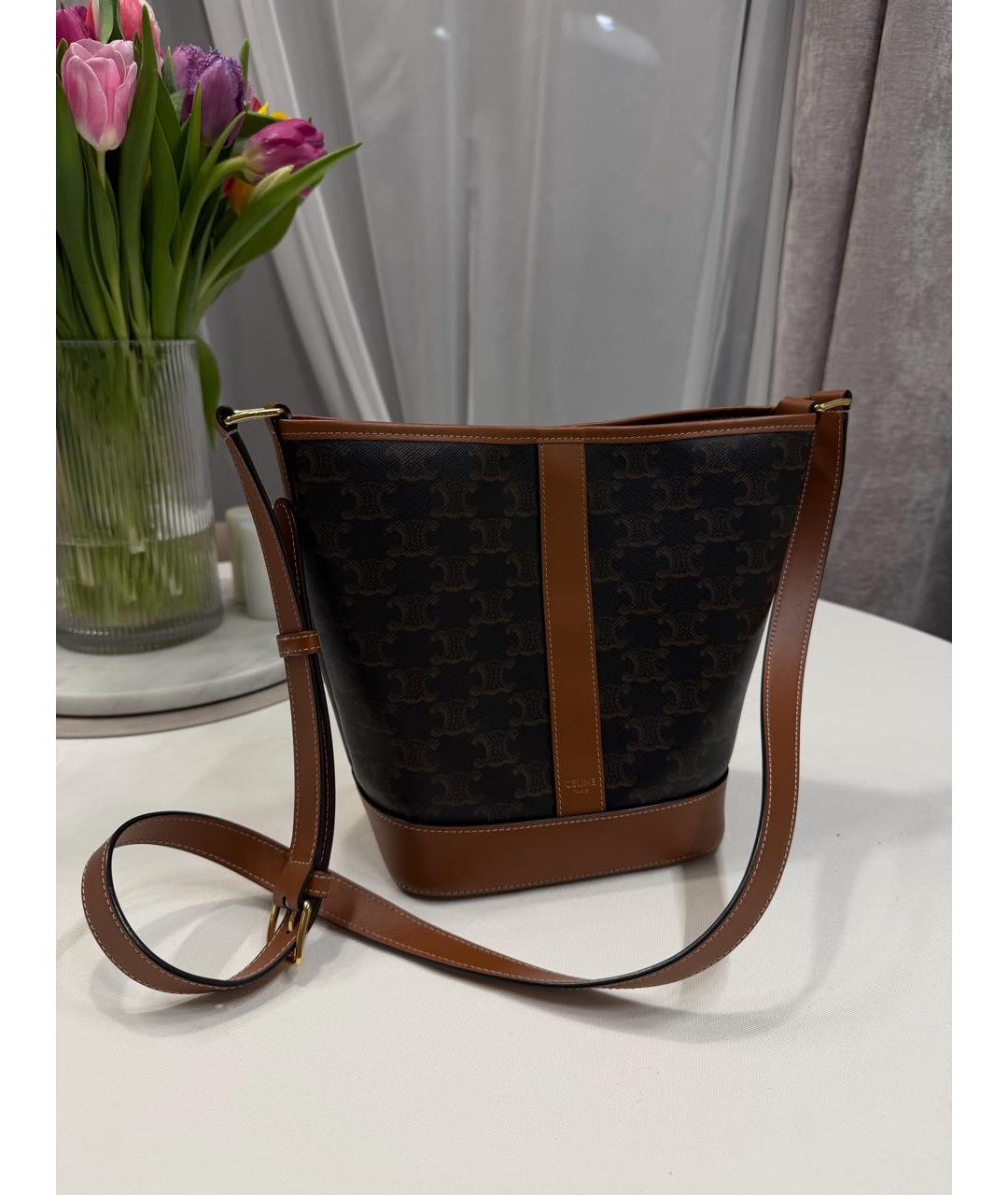 CELINE Коричневая сумка через плечо, фото 2