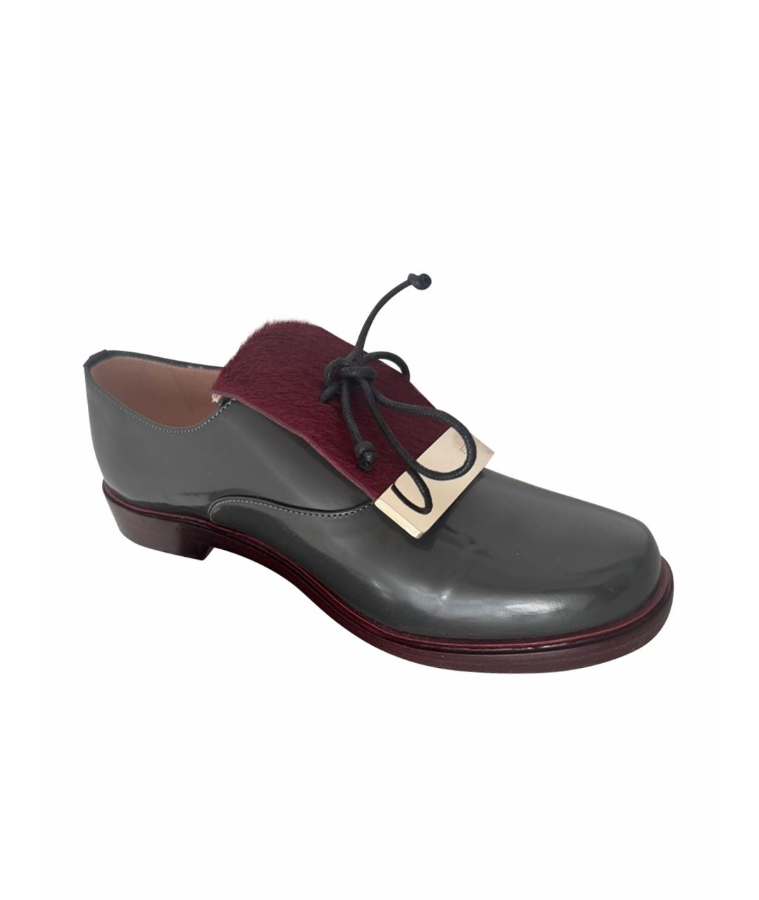 FURLA Серые кожаные лоферы, фото 1