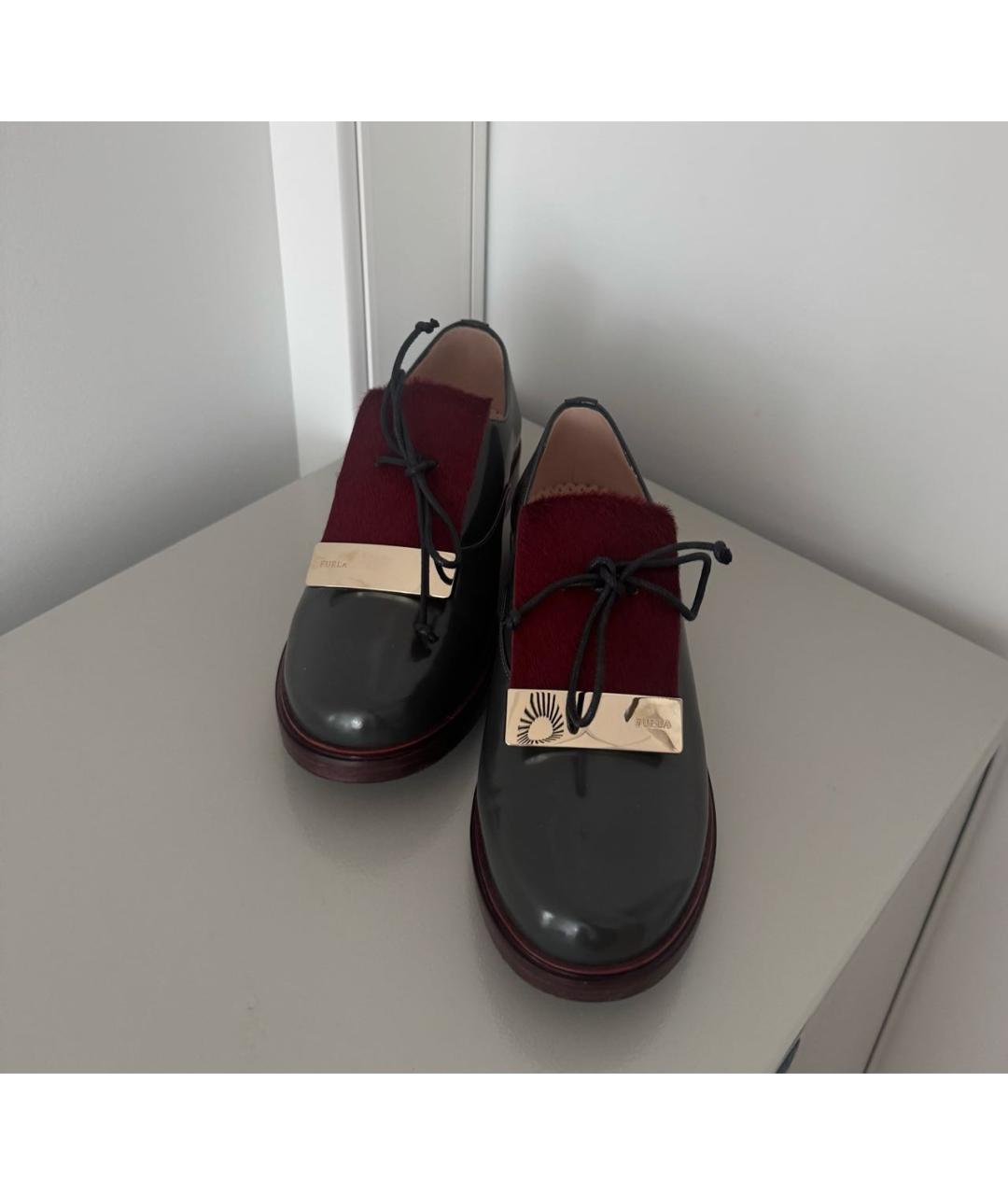 FURLA Серые кожаные лоферы, фото 3