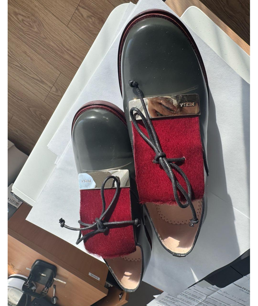 FURLA Серые кожаные лоферы, фото 4