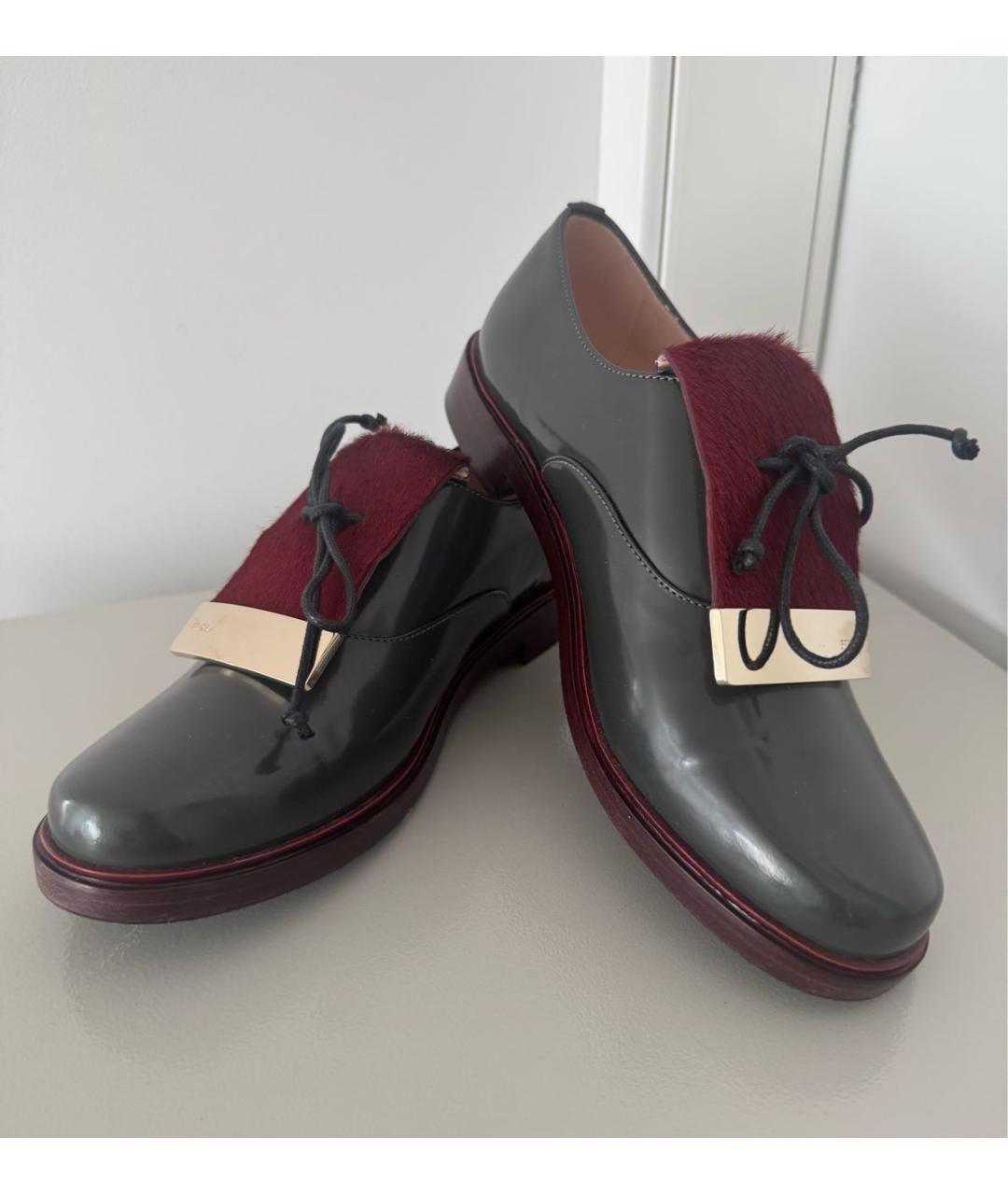 FURLA Серые кожаные лоферы, фото 8