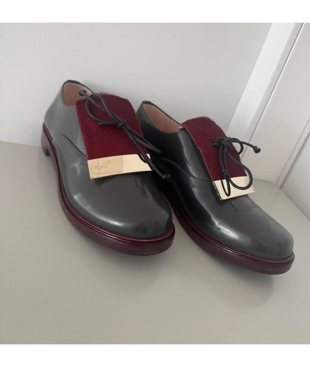 FURLA Серые кожаные лоферы, фото 2