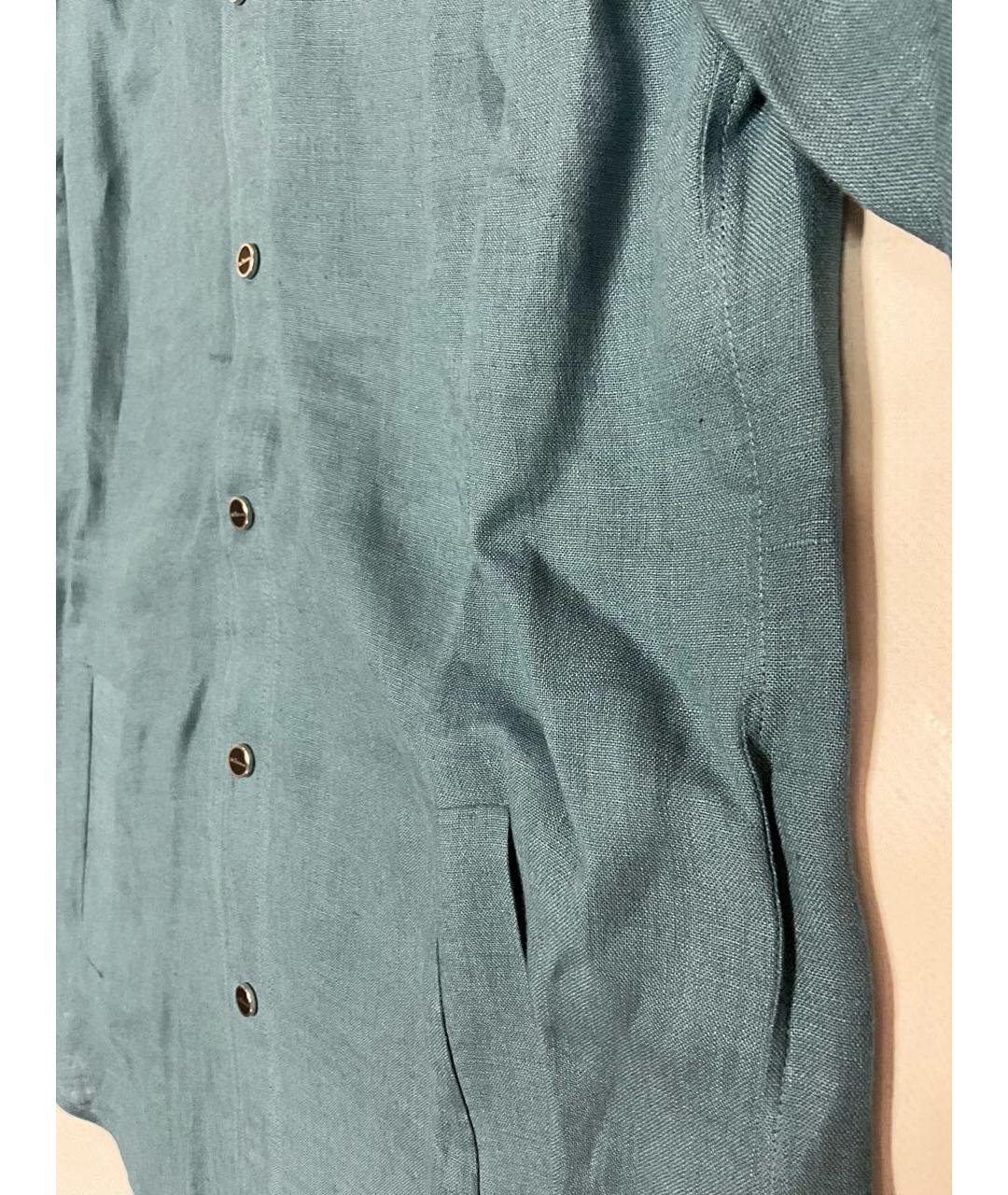 KITON Синяя хлопковая классическая рубашка, фото 2