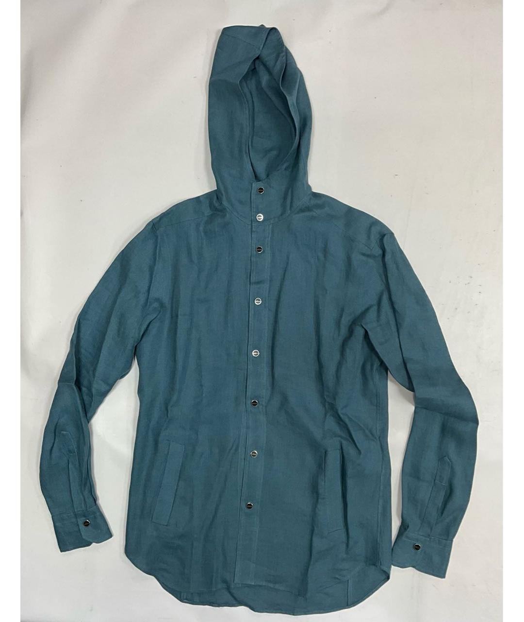 KITON Синяя хлопковая классическая рубашка, фото 7