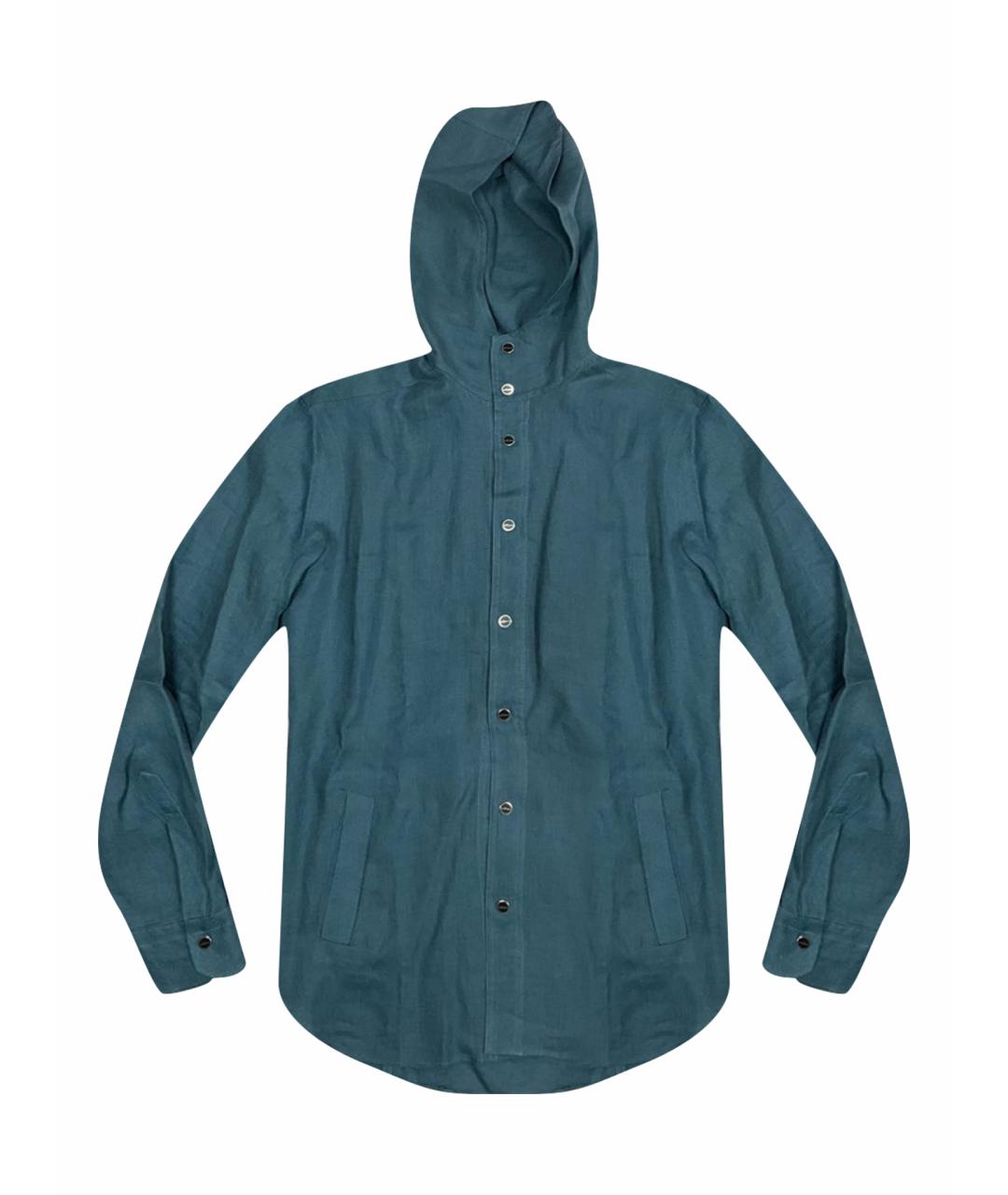 KITON Синяя хлопковая классическая рубашка, фото 1