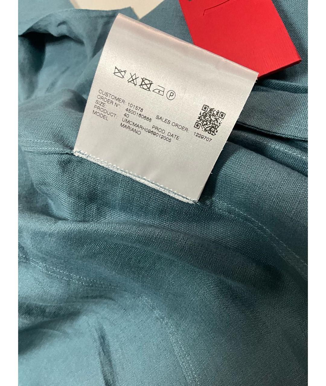 KITON Синяя хлопковая классическая рубашка, фото 6