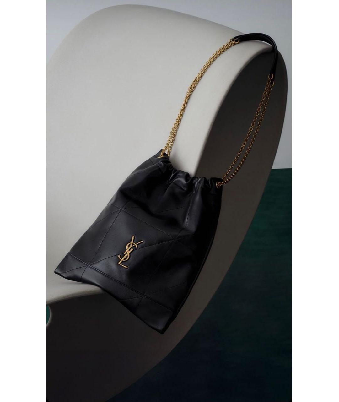 SAINT LAURENT Черная кожаная сумка тоут, фото 3