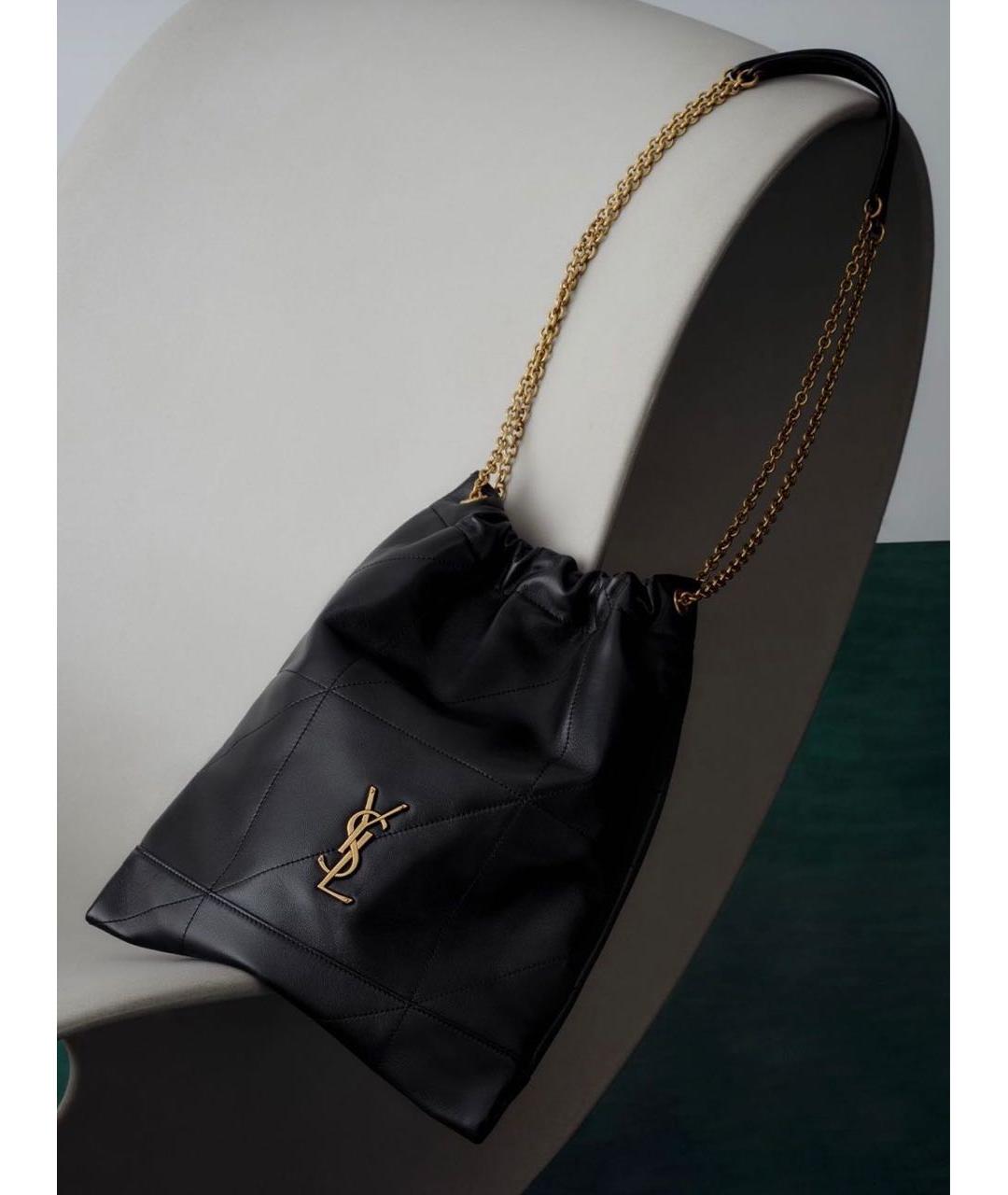 SAINT LAURENT Черная кожаная сумка тоут, фото 2