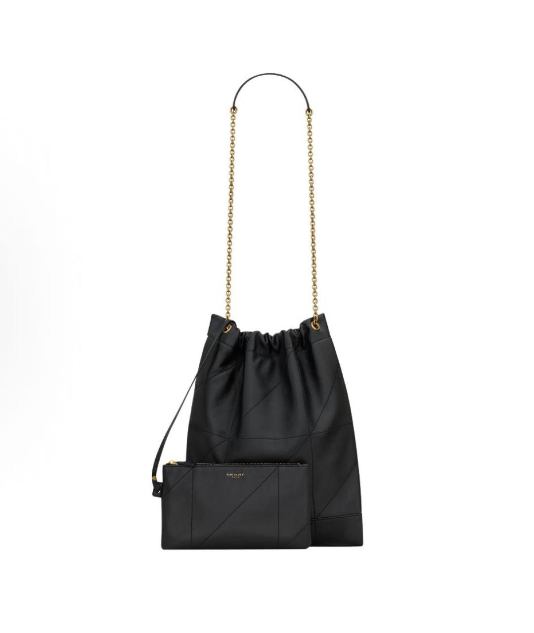 SAINT LAURENT Черная кожаная сумка тоут, фото 7