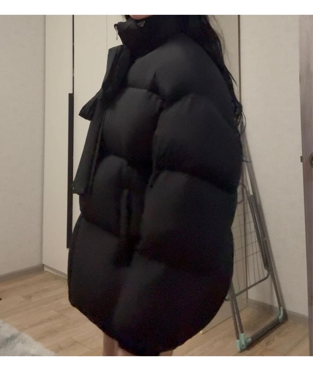 PRADA Черный шелковый пуховик, фото 8