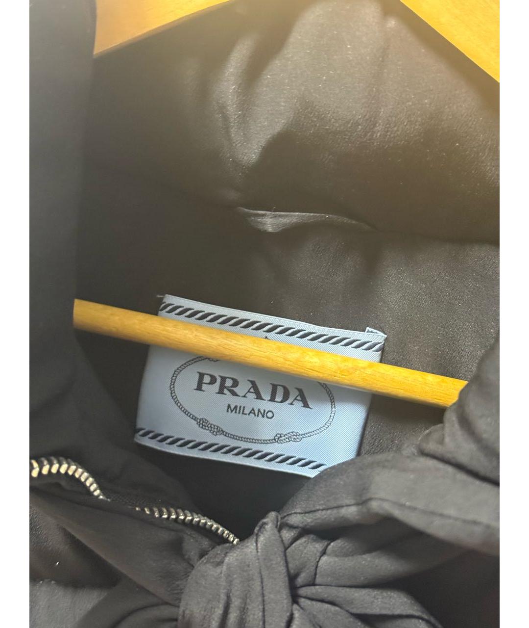PRADA Черный шелковый пуховик, фото 3