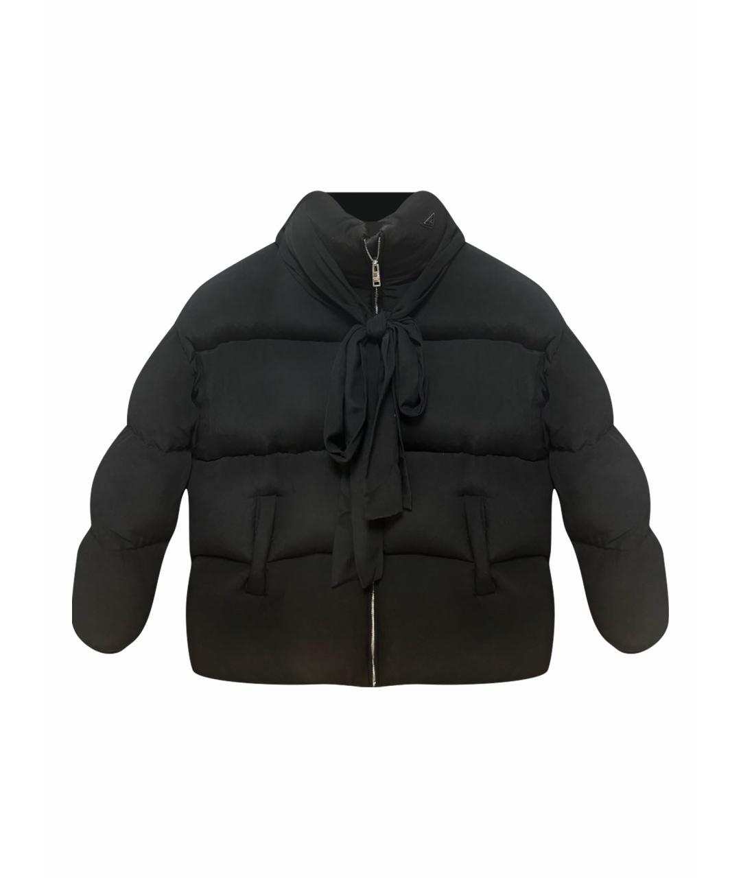 PRADA Черный шелковый пуховик, фото 1