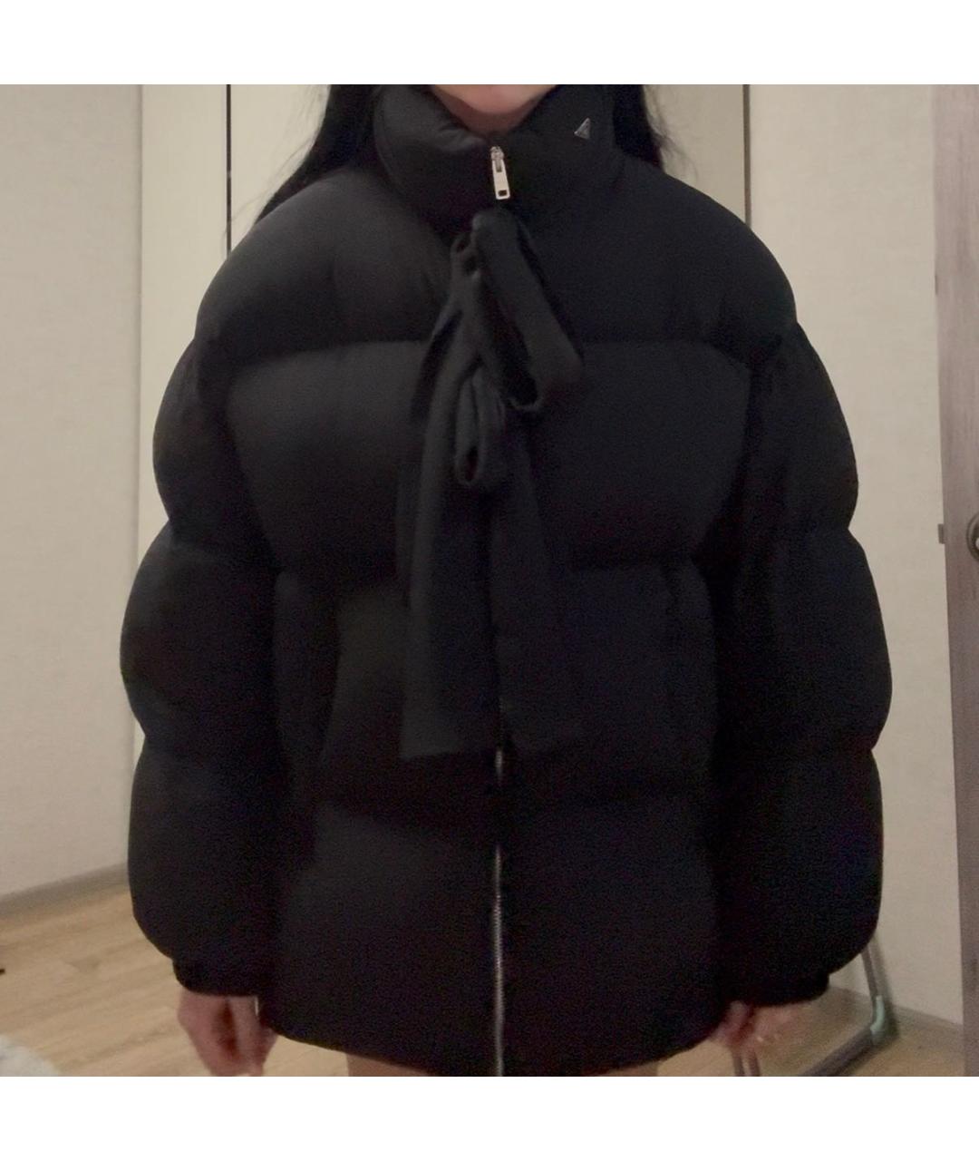 PRADA Черный шелковый пуховик, фото 7