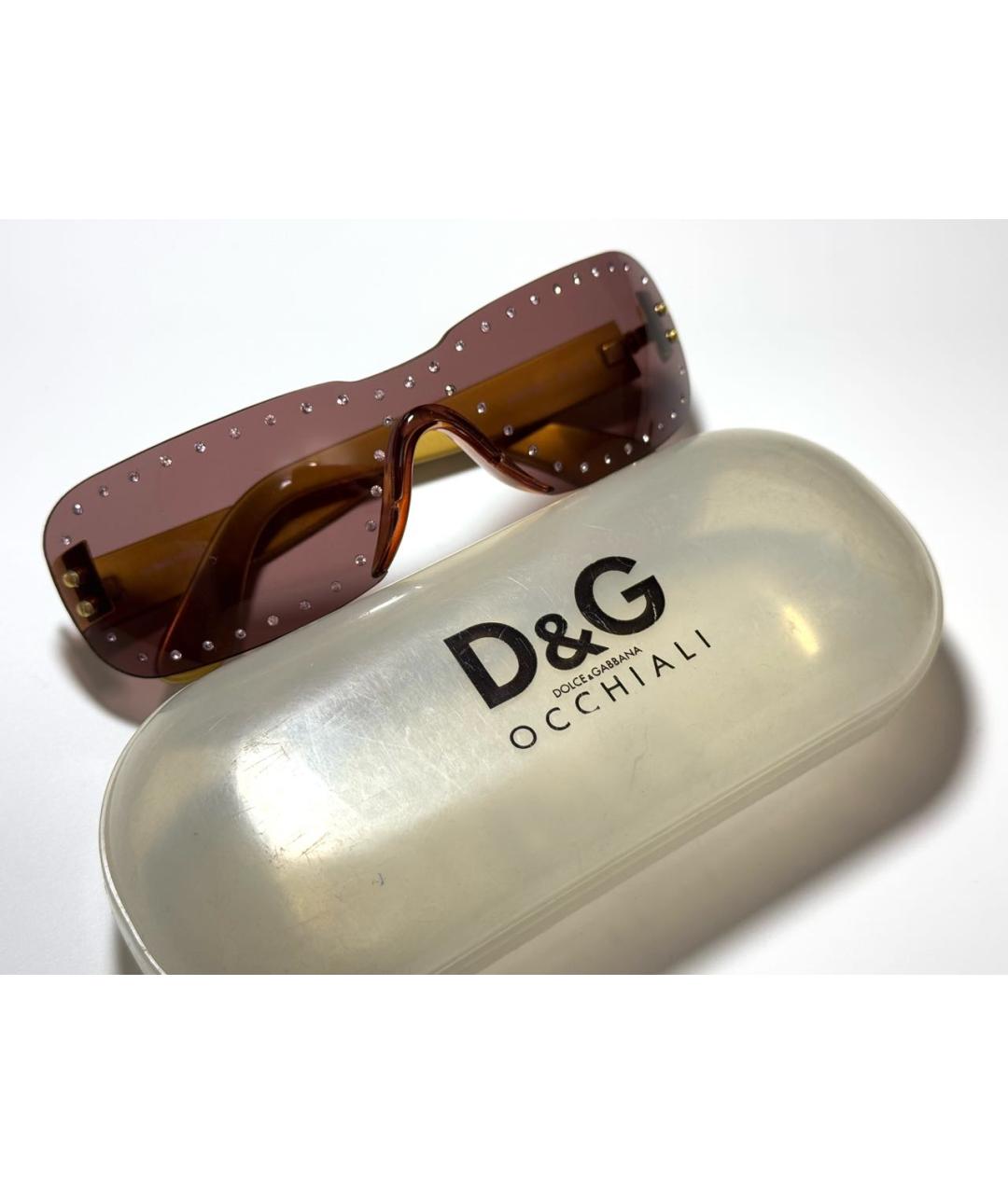 DOLCE&GABBANA Коричневые пластиковые солнцезащитные очки, фото 5