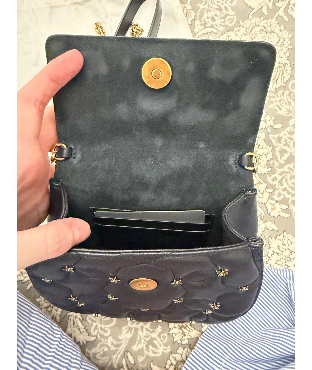 CHRISTIAN DIOR Темно-синяя кожаная сумка через плечо, фото 3