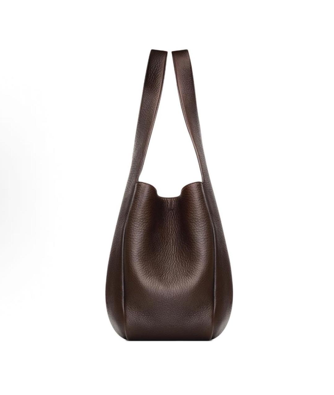 SAINT LAURENT Коричневая кожаная сумка тоут, фото 5