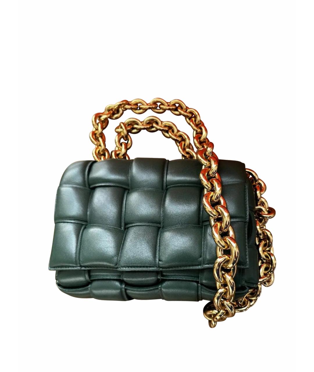 BOTTEGA VENETA Зеленая кожаная сумка через плечо, фото 1