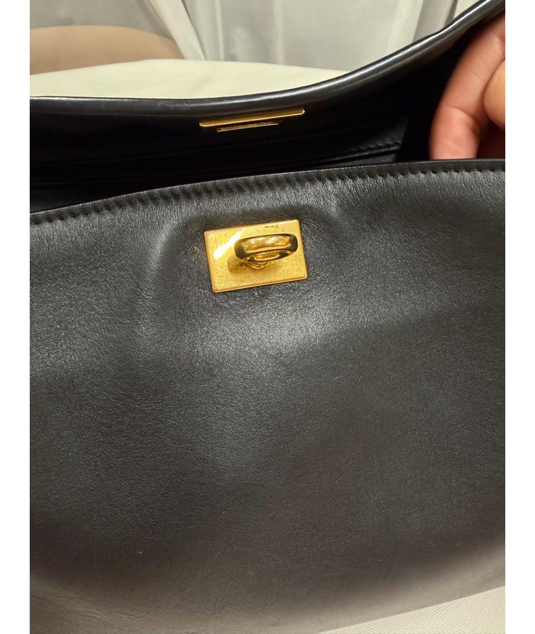 BALENCIAGA Черная кожаная сумка через плечо, фото 3