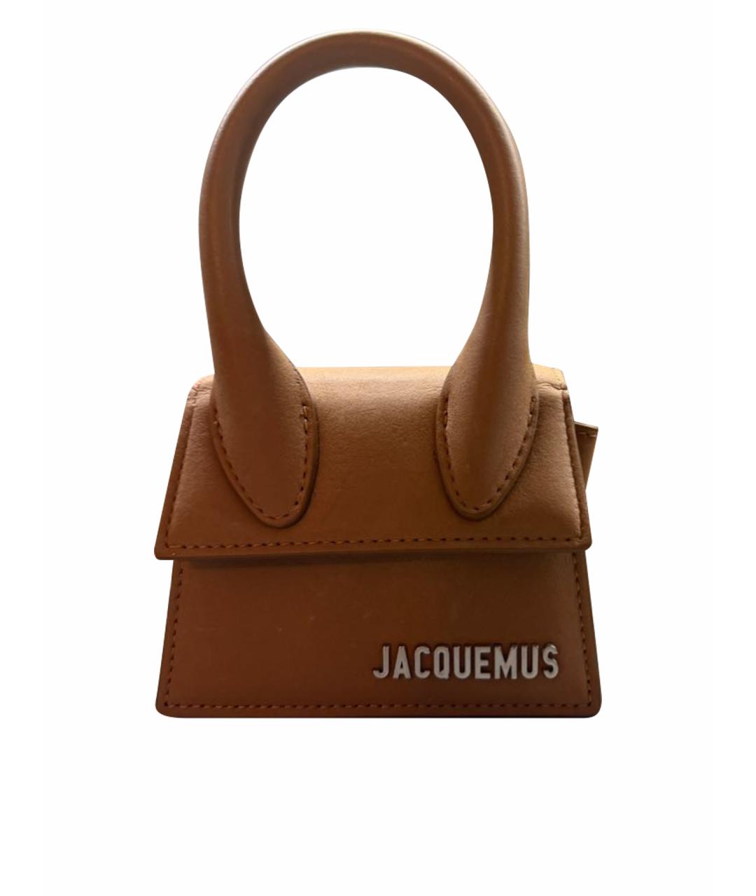 JACQUEMUS Бежевая кожаная сумка через плечо, фото 1