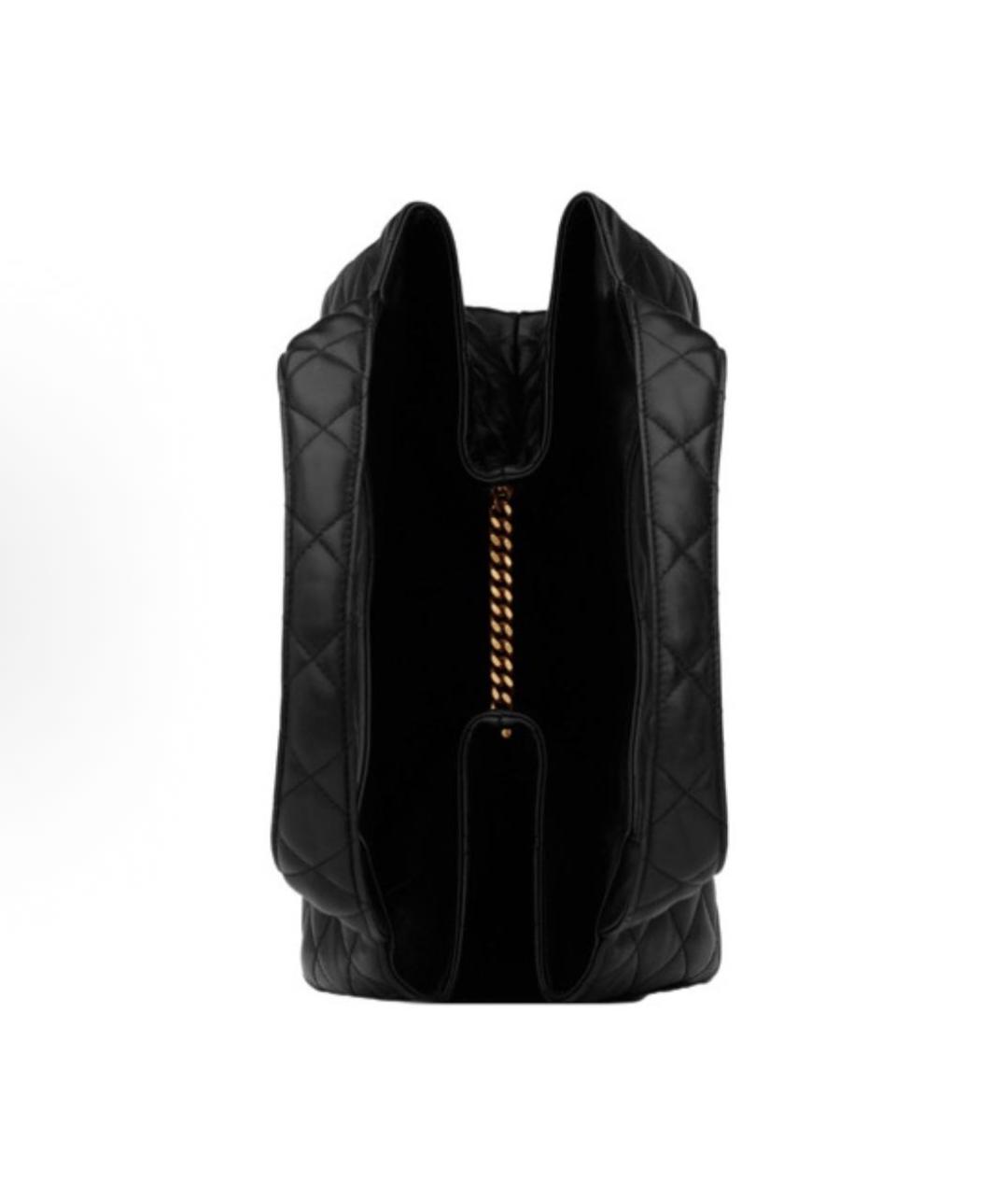 SAINT LAURENT Черная кожаная сумка тоут, фото 8