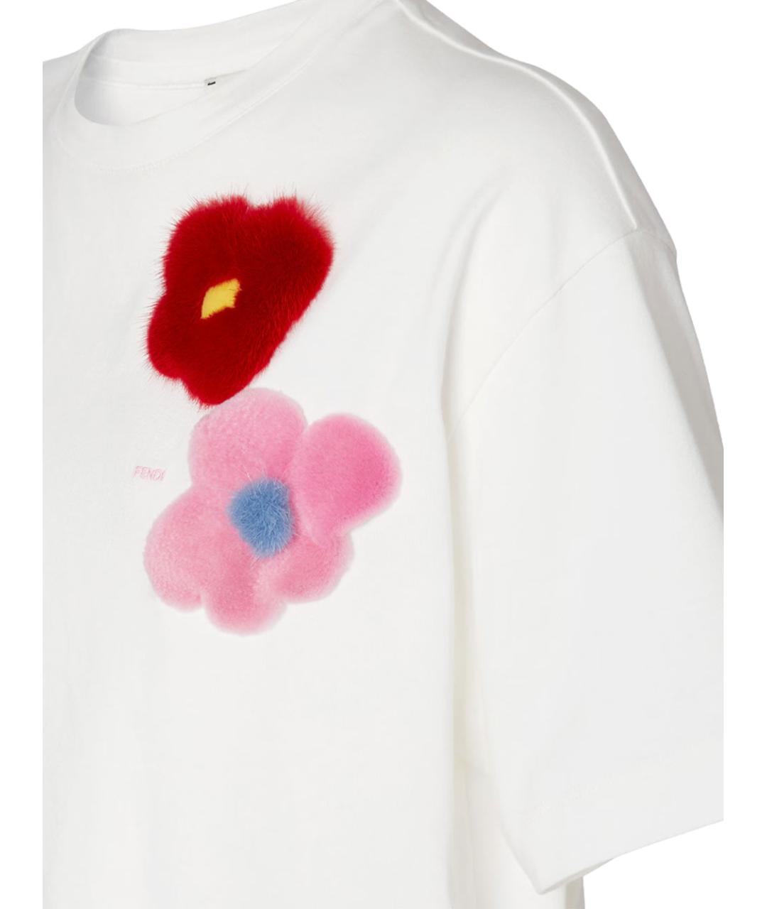 FENDI Белая хлопковая футболка, фото 3
