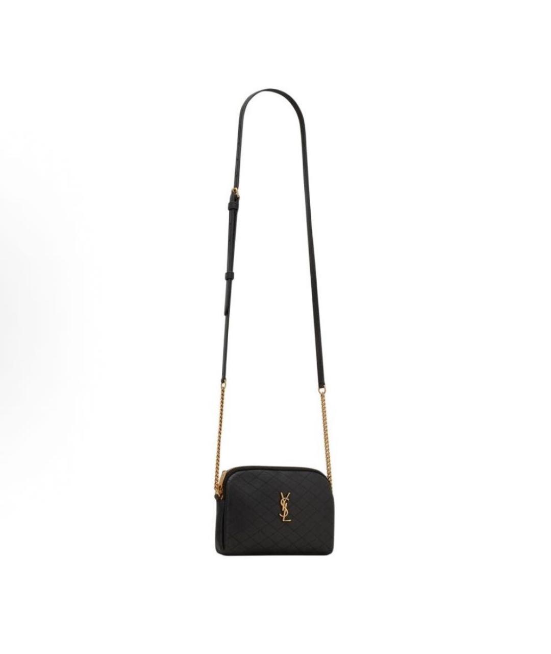 SAINT LAURENT Черная кожаная сумка через плечо, фото 6