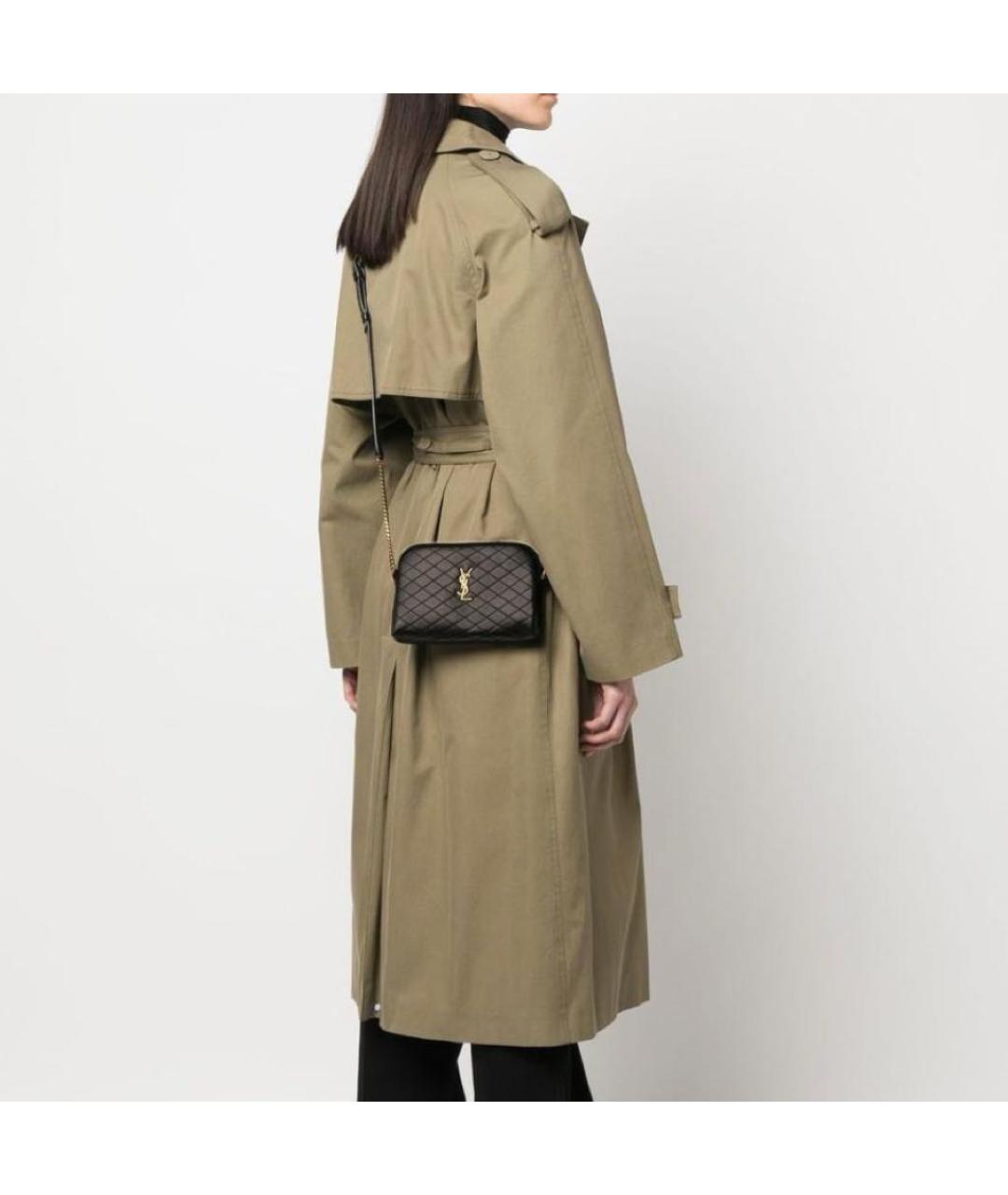 SAINT LAURENT Черная кожаная сумка через плечо, фото 3