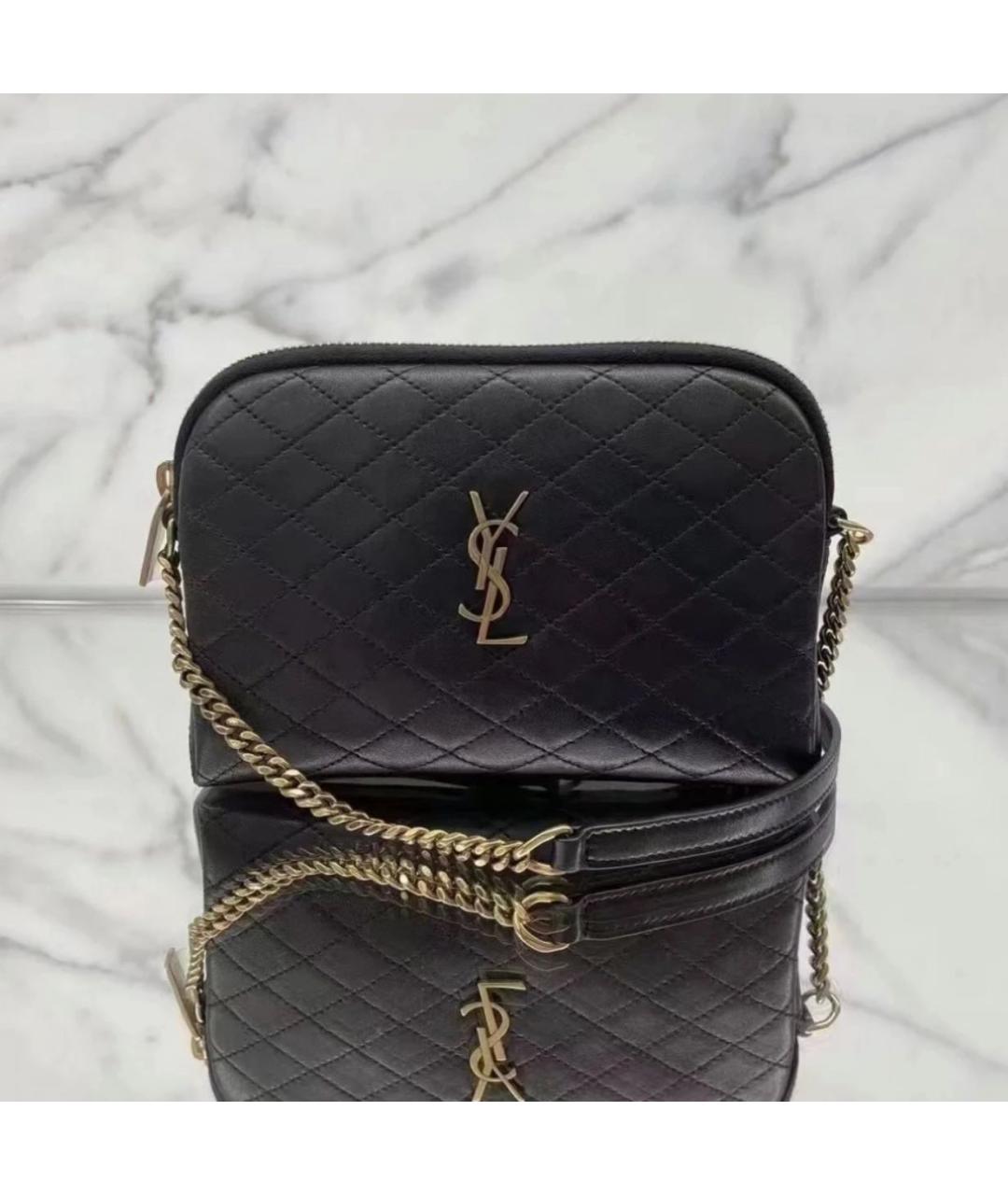 SAINT LAURENT Черная кожаная сумка через плечо, фото 4