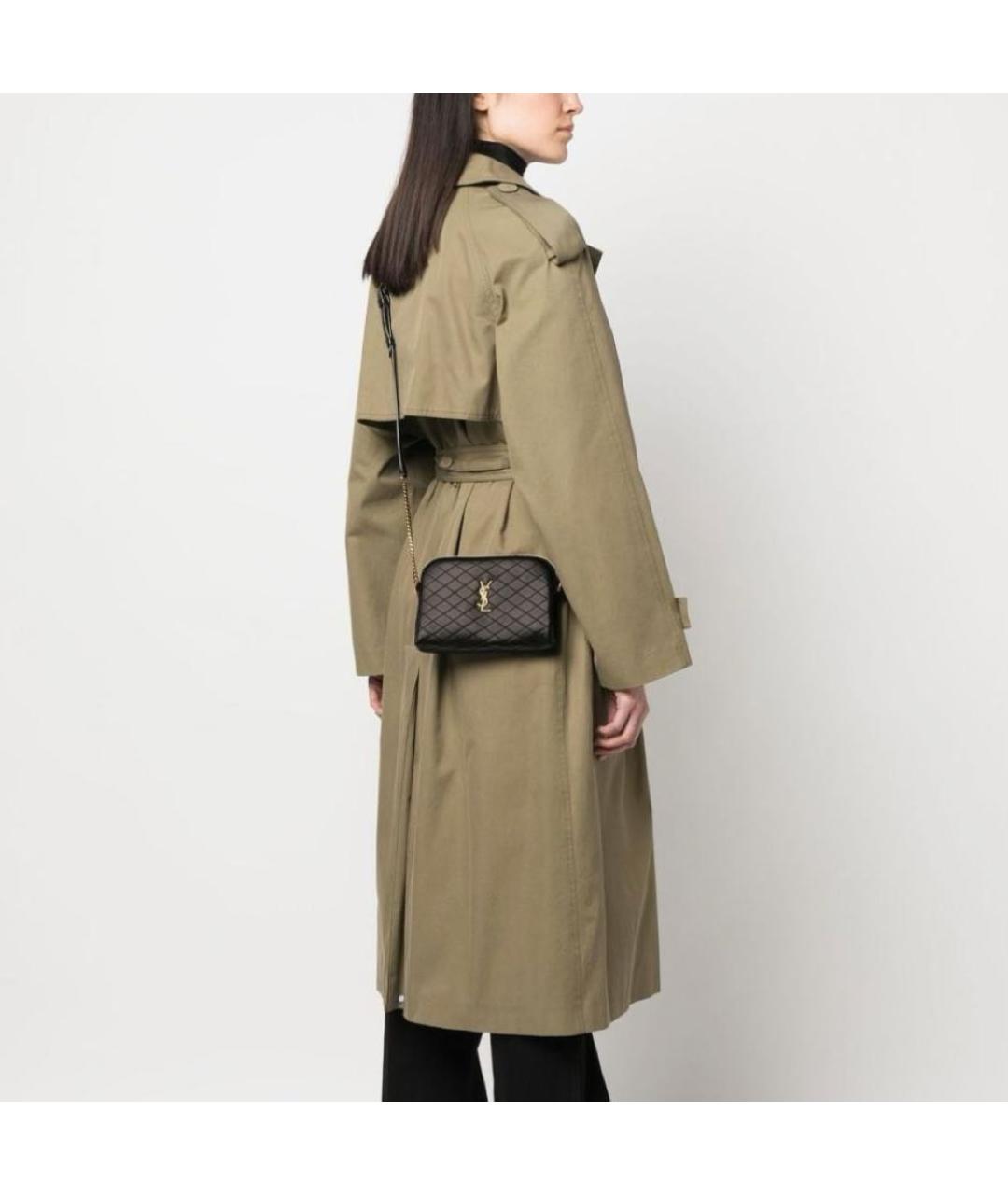 SAINT LAURENT Черная кожаная сумка через плечо, фото 3