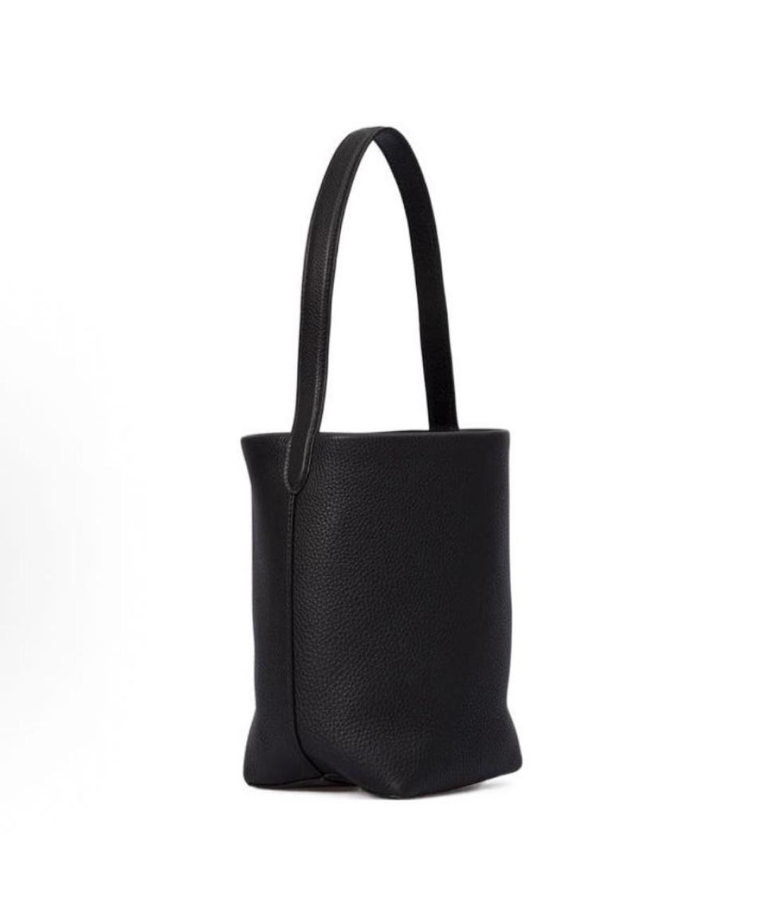 THE ROW Черная кожаная сумка с короткими ручками, фото 2