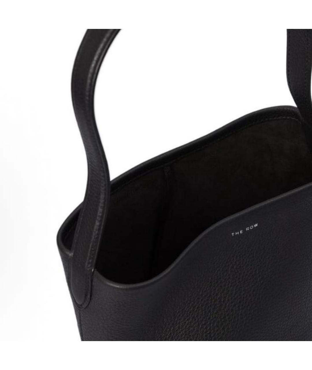 THE ROW Черная кожаная сумка с короткими ручками, фото 3