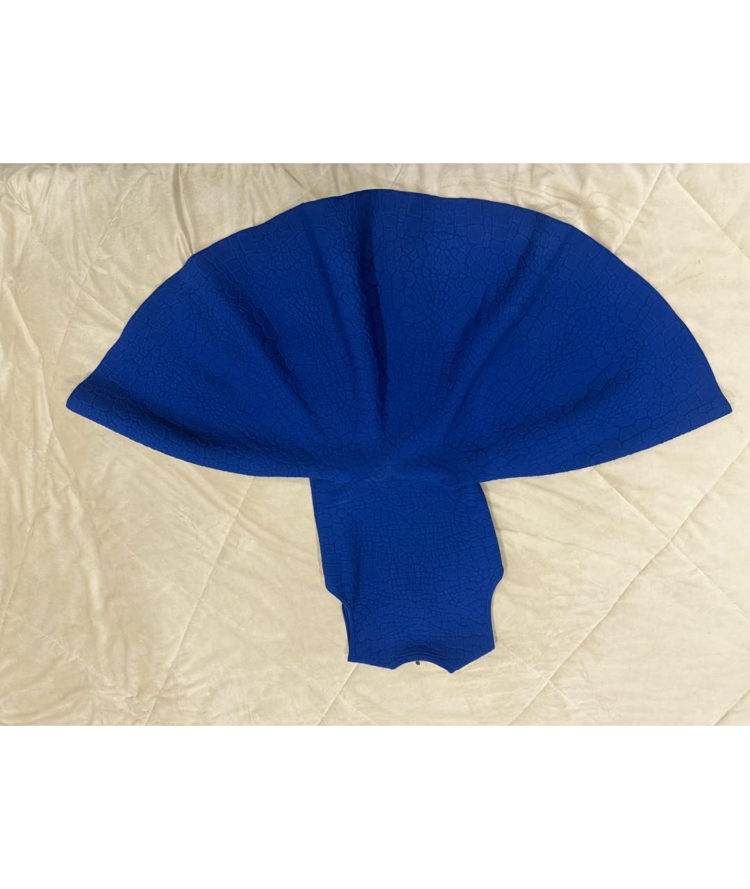 ALEXANDER MCQUEEN Синее вискозное коктейльное платье, фото 2