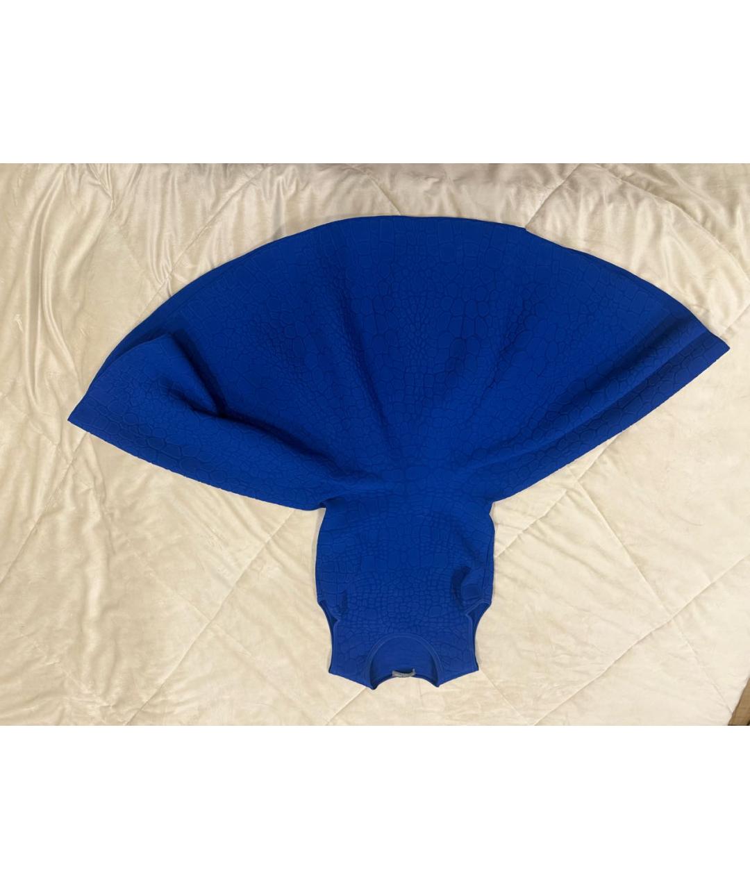 ALEXANDER MCQUEEN Синее вискозное коктейльное платье, фото 3