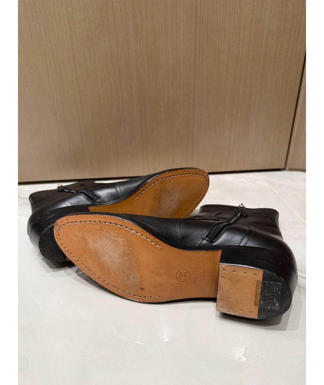 CHANEL Черные кожаные полусапоги, фото 5
