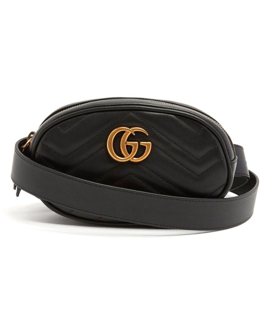 GUCCI Черная кожаная поясная сумка, фото 6