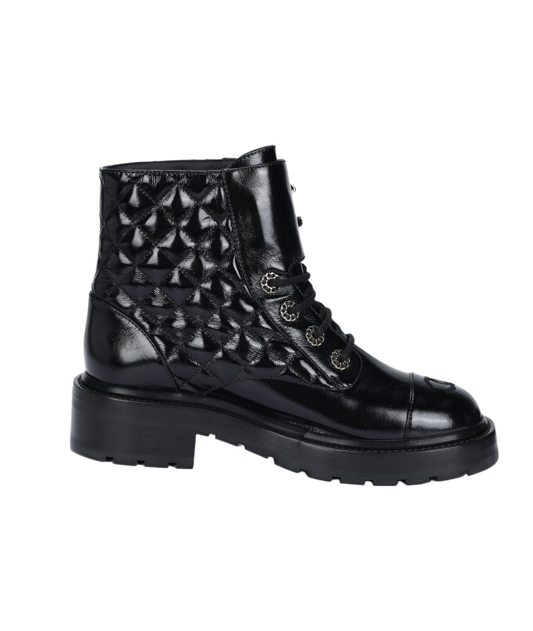 CHANEL Черные кожаные ботинки, фото 1