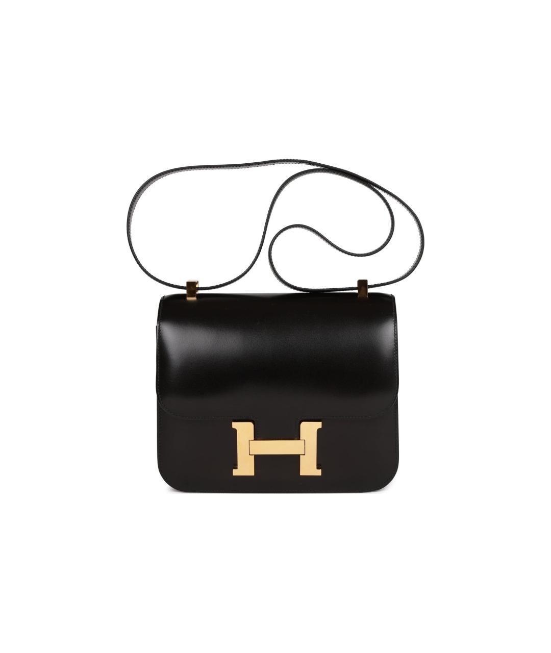 HERMES Черная кожаная сумка через плечо, фото 6