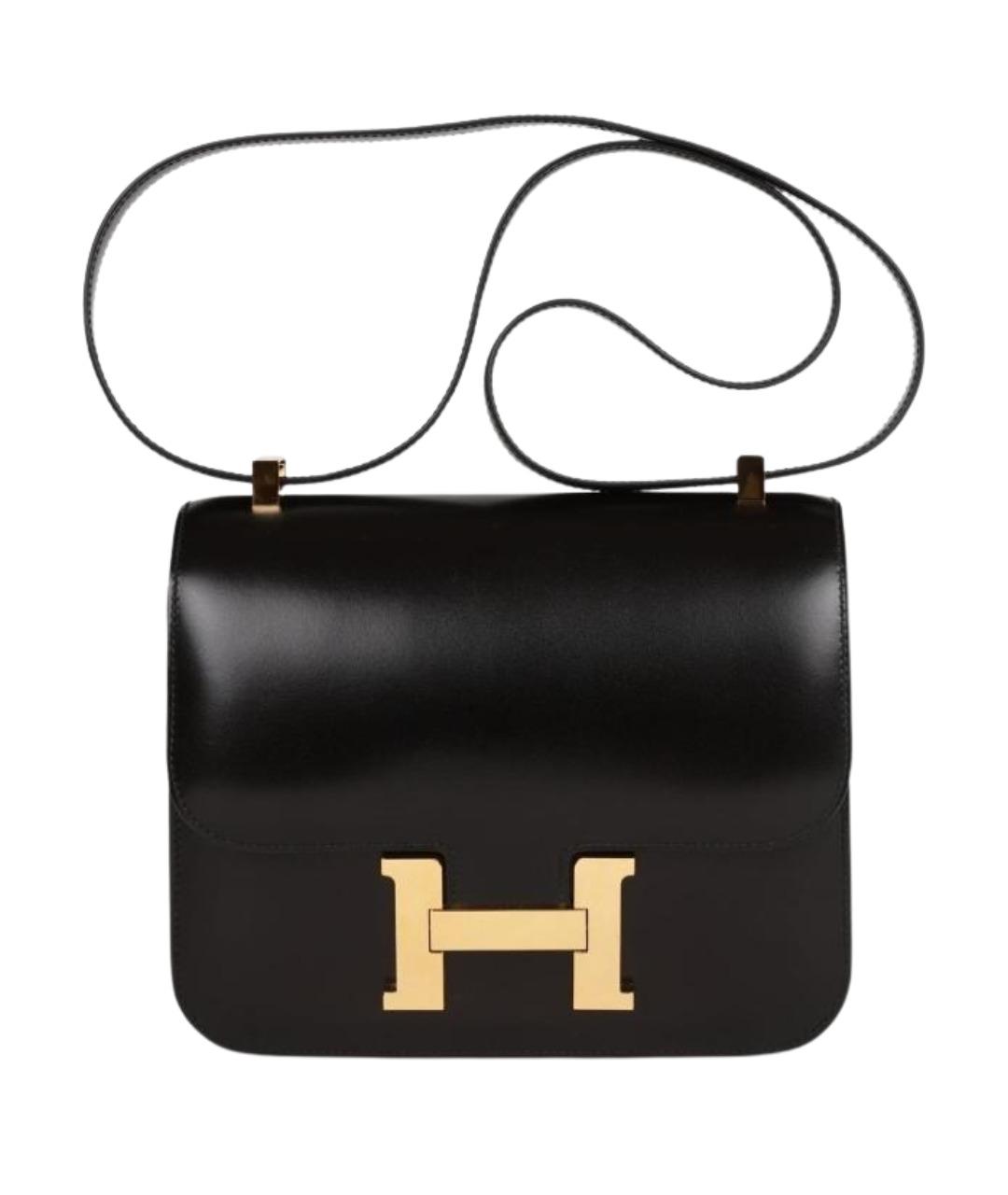 HERMES Черная кожаная сумка через плечо, фото 1
