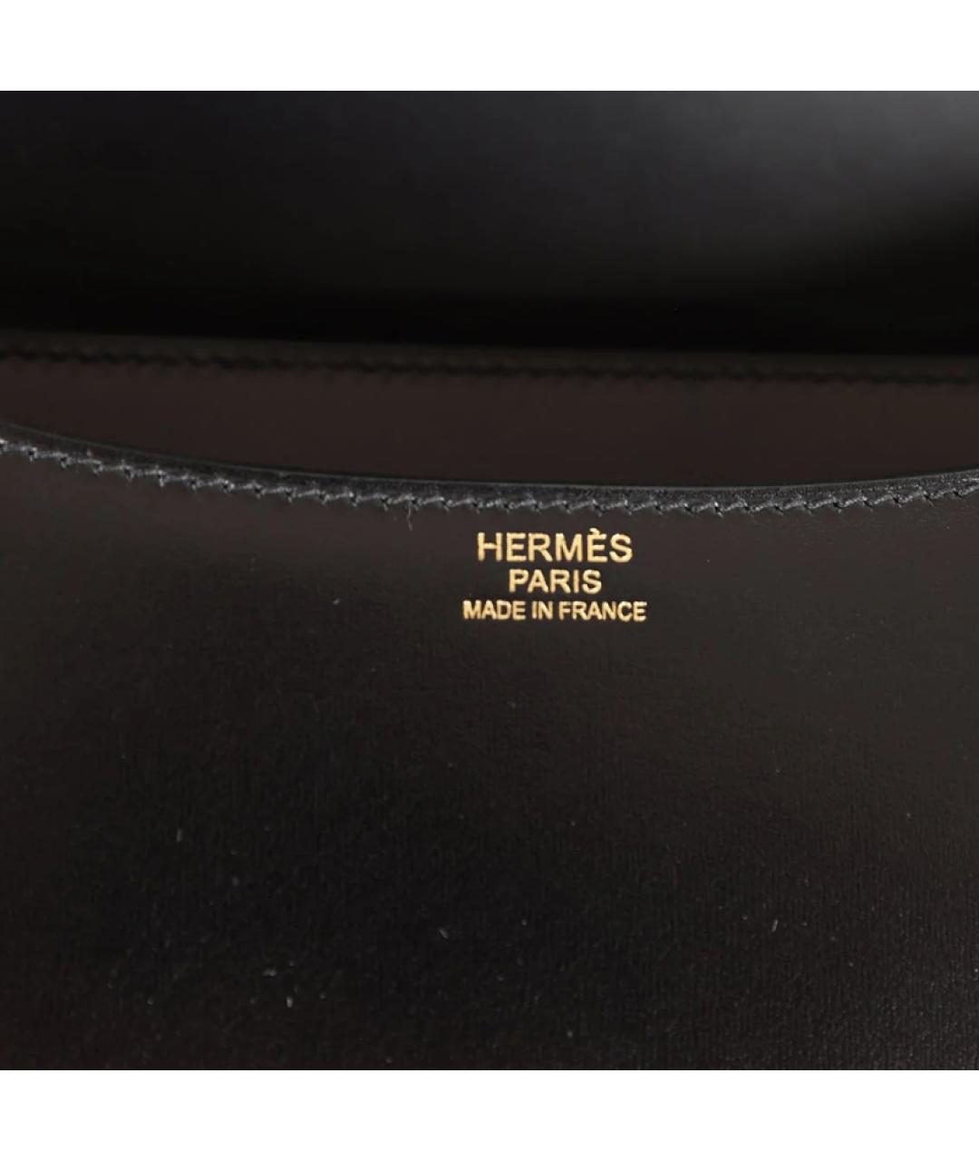 HERMES Черная кожаная сумка через плечо, фото 5