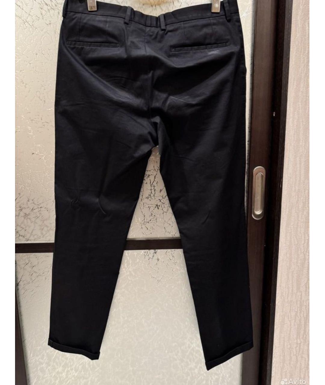 DOLCE&GABBANA Черные хлопко-эластановые классические брюки, фото 2