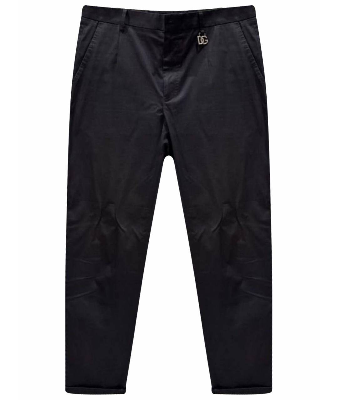 DOLCE&GABBANA Черные хлопко-эластановые классические брюки, фото 1