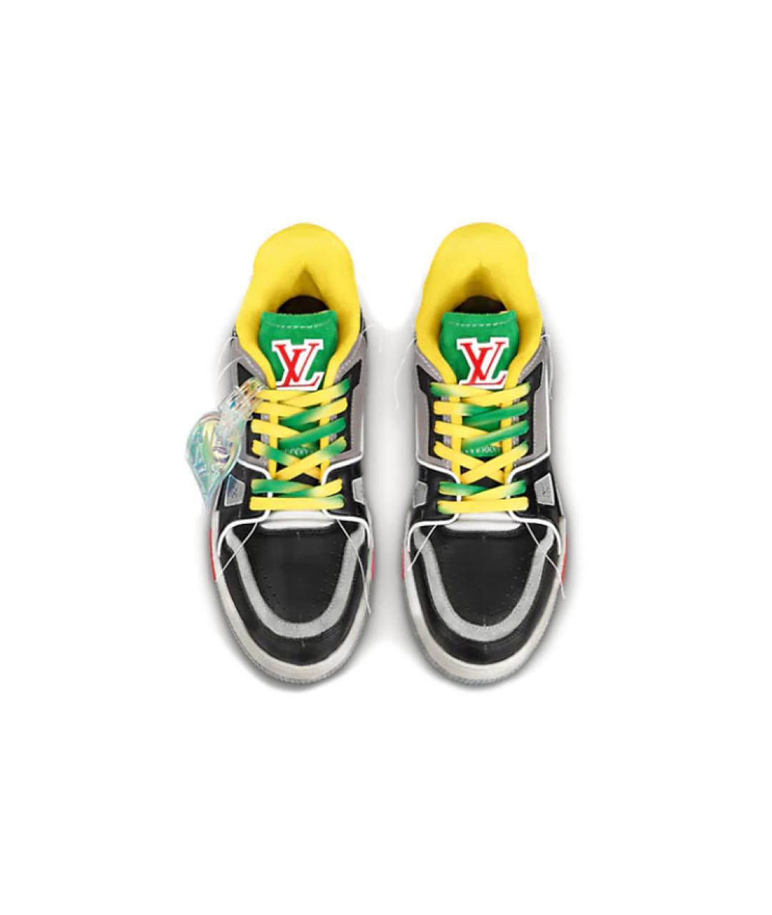 LOUIS VUITTON Черные кожаные низкие кроссовки / кеды, фото 3