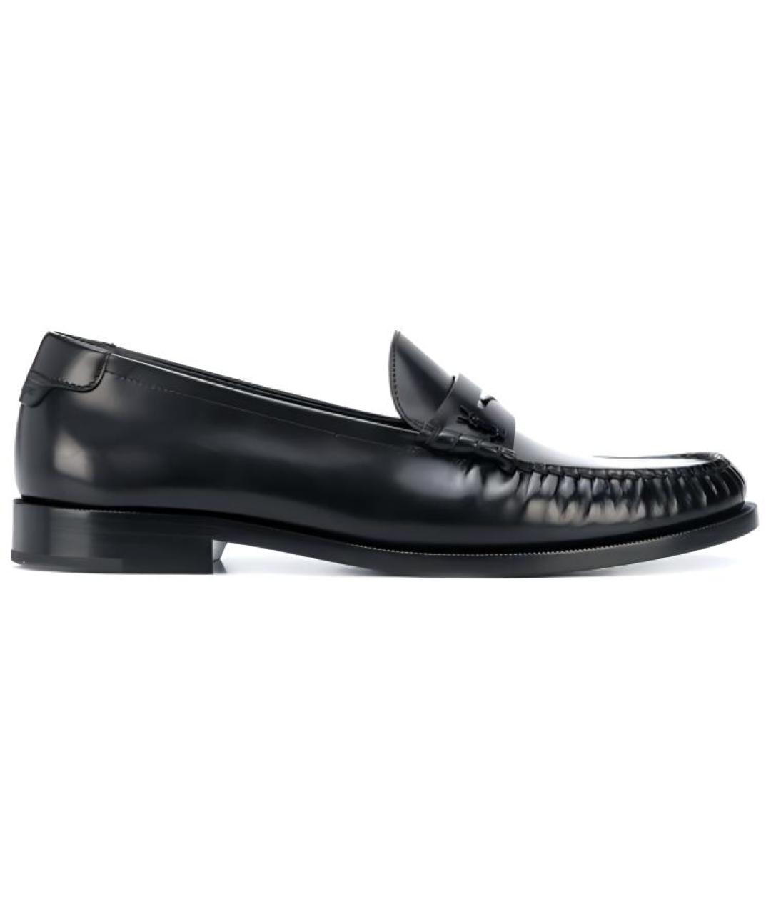 SAINT LAURENT Черные кожаные лоферы, фото 1