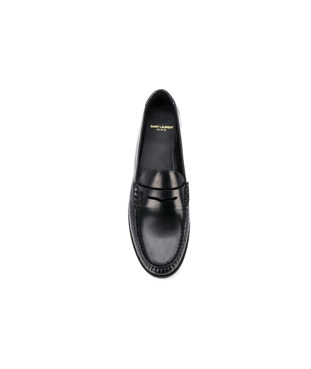 SAINT LAURENT Черные кожаные лоферы, фото 5