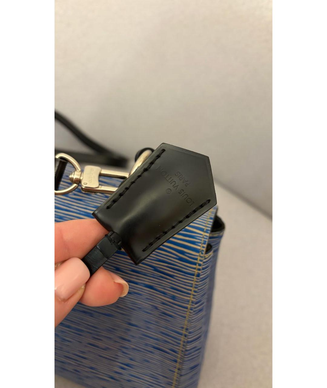 LOUIS VUITTON Синяя кожаная сумка с короткими ручками, фото 7