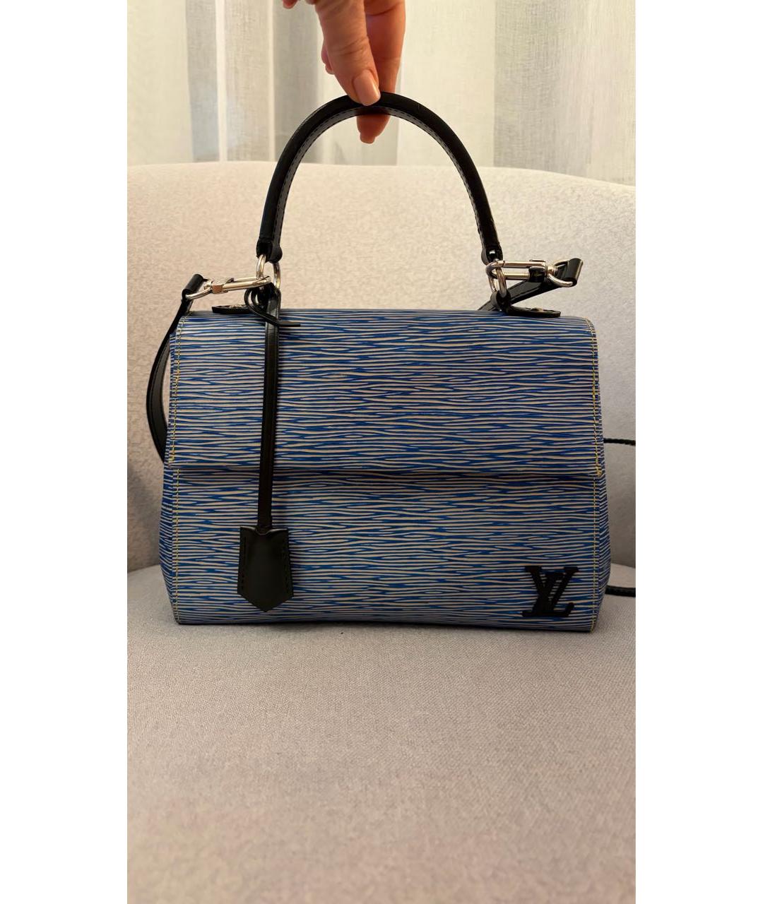 LOUIS VUITTON Синяя кожаная сумка с короткими ручками, фото 8