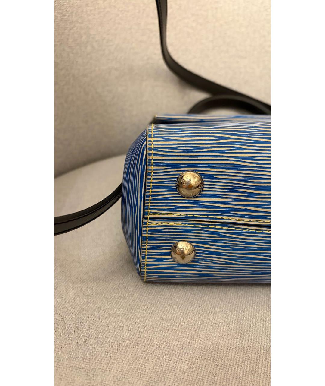 LOUIS VUITTON Синяя кожаная сумка с короткими ручками, фото 6