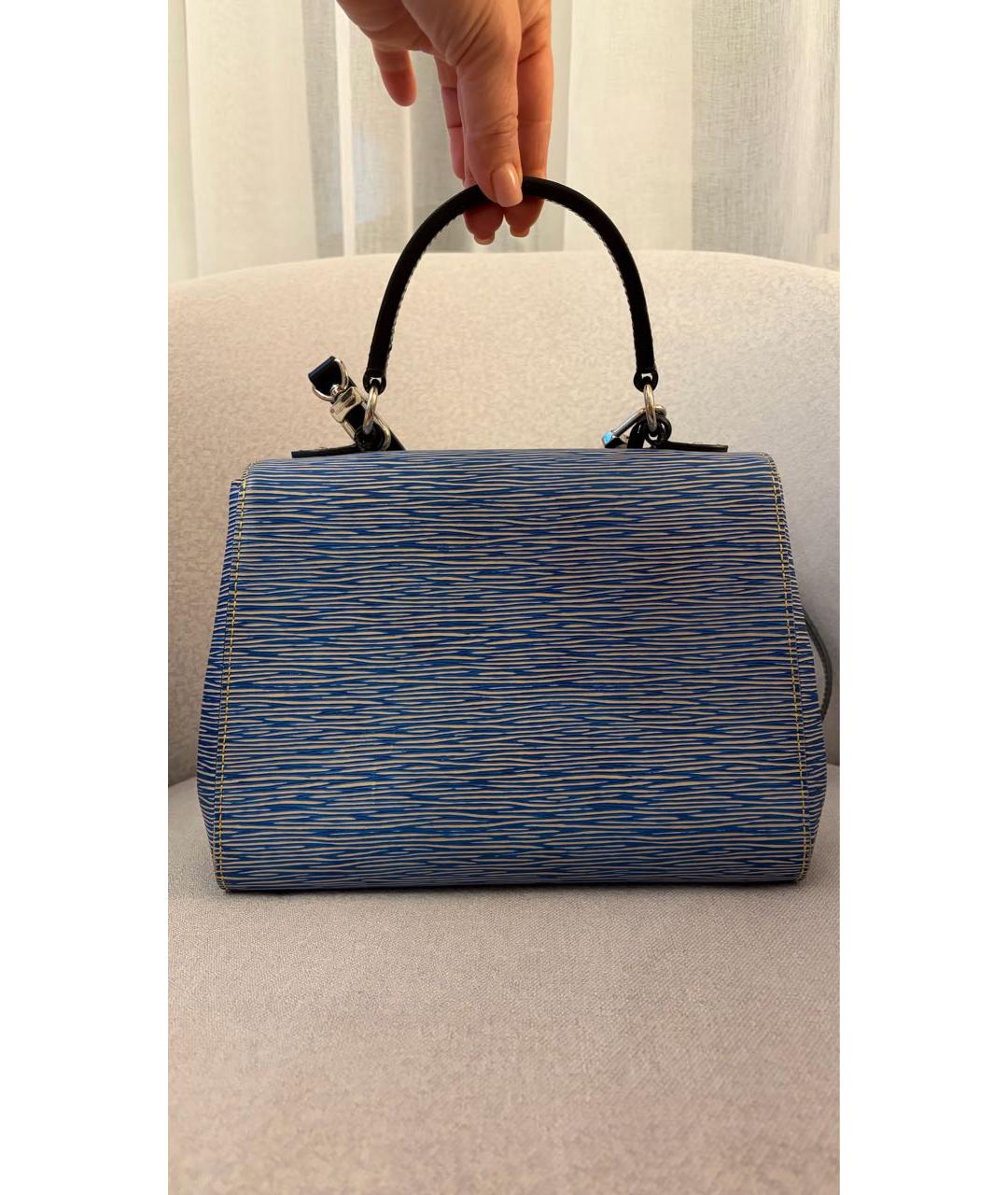 LOUIS VUITTON Синяя кожаная сумка с короткими ручками, фото 3